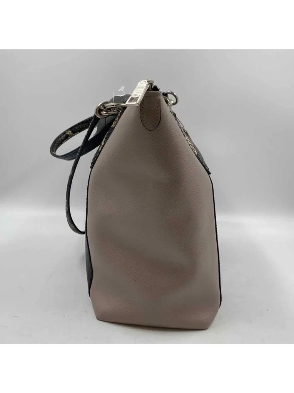 Coach Black Taupe Leather Luxury Colorblock Purse Snakeskin